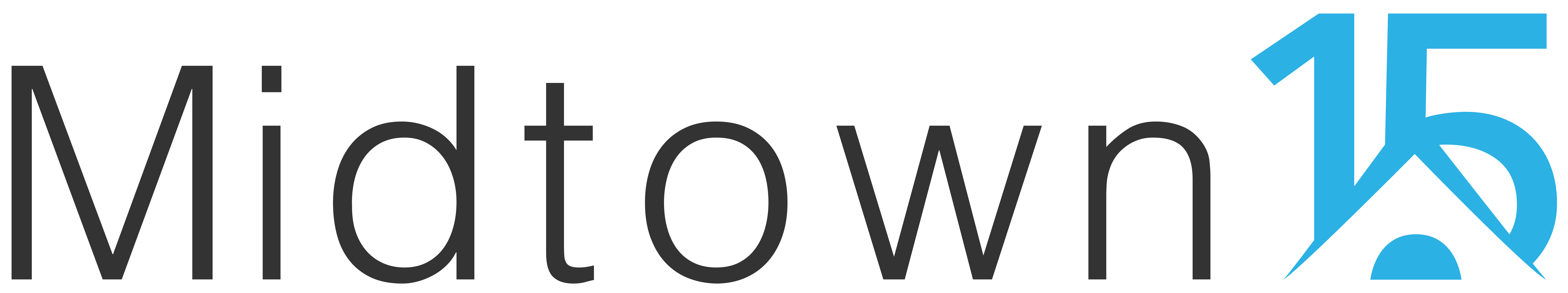 A blue and black logo with the word Midtown on it.